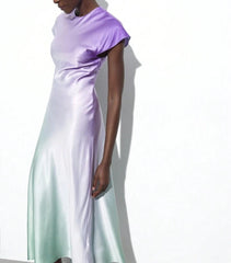 NOVEDAD: Vestido midi satinado mod. VIOLETTA. Talla S (da hasta la 36-38)