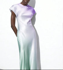 NOVEDAD: Vestido midi satinado mod. VIOLETTA. Talla S (da hasta la 36-38)