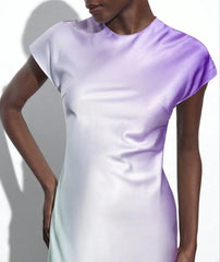 NOVEDAD: Vestido midi satinado mod. VIOLETTA. Talla S (da hasta la 36-38)