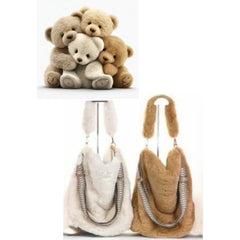 Plush bag. Made of soft and fluffy fabric. It's not heavy. Lovely plush tote bag + 2 straps
