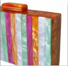 Party bag. Clutch in LILAC, PURPLE, PINK AND SALMON colors. Very combinable and elegant