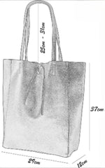 Novelty!! Soft Leather Tote Bag in Gold, Silver. or Bronze.