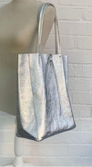 Novelty!! Soft Leather Tote Bag in Gold, Silver. or Bronze.