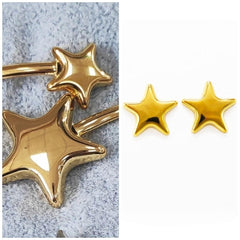 Adjustable rigid bracelet. STARS model. Stainless steel GOLD finish.