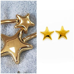 Adjustable rigid bracelet. STARS model. Stainless steel GOLD finish.