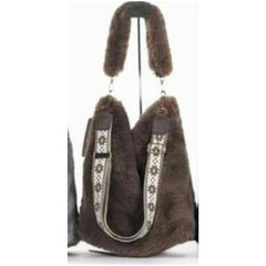 Plush bag. Made of soft and fluffy fabric. It's not heavy. Lovely plush tote bag + 2 straps