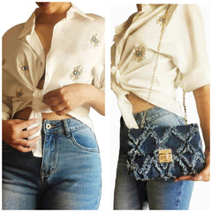 Camisa blanca Mod "OJO TURCO". Talla ÚNICA: da desde la 34 hasta la 42.