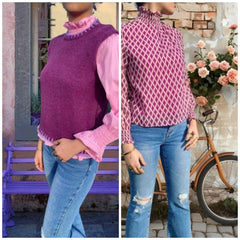 NOVEDAD: Chaleco morado de punto. Talla única (da hasta la talla 40).