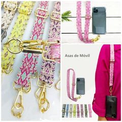 Green mobile phone bag with sequins. Craftsman. Novelty