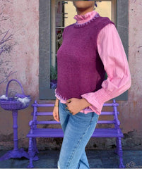 NOVEDAD: Chaleco morado de punto. Talla única (da hasta la talla 40).