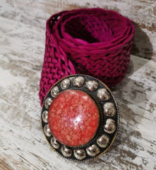 Cinturón ancho de piel con con Hebilla Redonda. Disponible en 9 COLORES