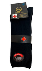 Calcetines que NO APRIETAN Hombre - Especial Diabéticos, piernas anchas, cansadas, etc...Color NEGRO. Talla UNICA