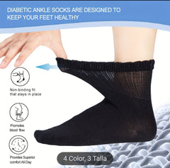 Calcetines que NO APRIETAN Hombre - Especial Diabéticos, piernas anchas, cansadas, etc...Color NEGRO. Talla UNICA