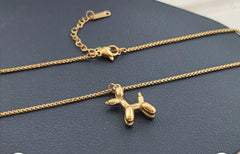 Chain pack + large balloon dog charm + matching earrings. Stainless steel