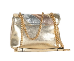 Bag in metallic tones: gold, silver and champagne. PU leather material. Crossbody bag.