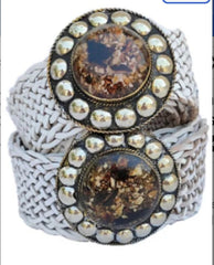 Cinturón ancho de piel con con Hebilla Redonda. Disponible en 9 COLORES