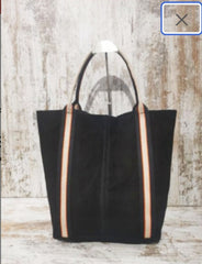 BOLSO de Ante decorado con una cinta rayada. Sólo 1 unidad !!