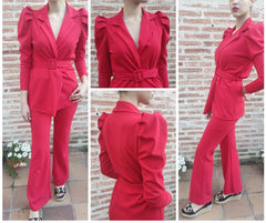 Suit jacket with puffed sleeves. Tamara model. One size