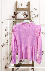 NOVEDAD: Blusa de algodón mod. BEATRICE. Color ROSA. Talla ÚNICA