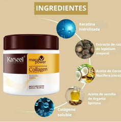 Novedad verano: Mascarilla capilar para ELLOS. Mascarilla KARSEEL con COLÁGENO, KERATINA, ACEITE DE ARGAN. Brillo, suavidad, no frizz. Mascarilla viral Karseel 500 ml. Tratamiento PROFESIONAL: Sin parabenos ni sulfatos.