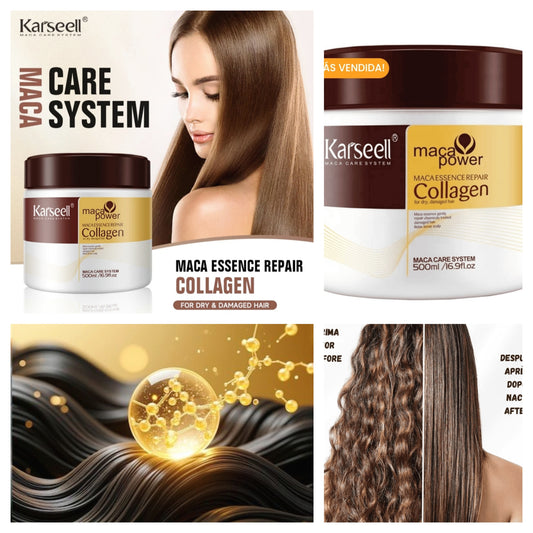 Novedad verano: Mascarilla capilar para ELLOS. Marca KARSEEL con COLÁGENO, KERATINA, ACEITE DE ARGAN. Brillo, suavidad, no frizz. Mascarilla viral Karseel 500 ml. Tratamiento PROFESIONAL: Sin parabenos ni sulfatos.