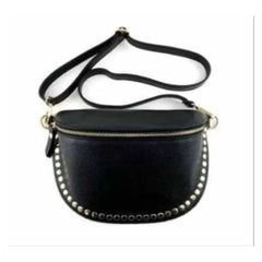 Riñonera amplia de piel con tachas. NOVEDAD. Disponible en 6 colores