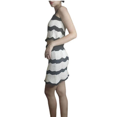 Long white crochet skirt