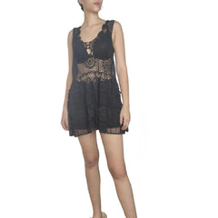 VESTIDO de crochet Modelo IBIZA Disponible en color Negro y en Blanco