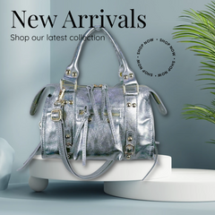 Genuine leather bag in metallic colors: GOLD, SILVER and BRONZE. Balenciaga Inspiration