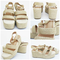 Natural color jute espadrilles