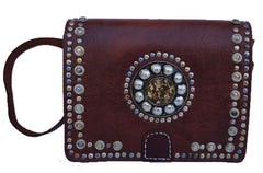 Bolso de piel color brandy + cinturón de piel