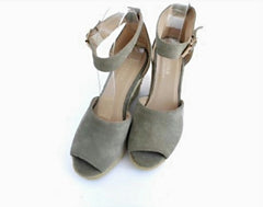 High wedge espadrilles in gray suede