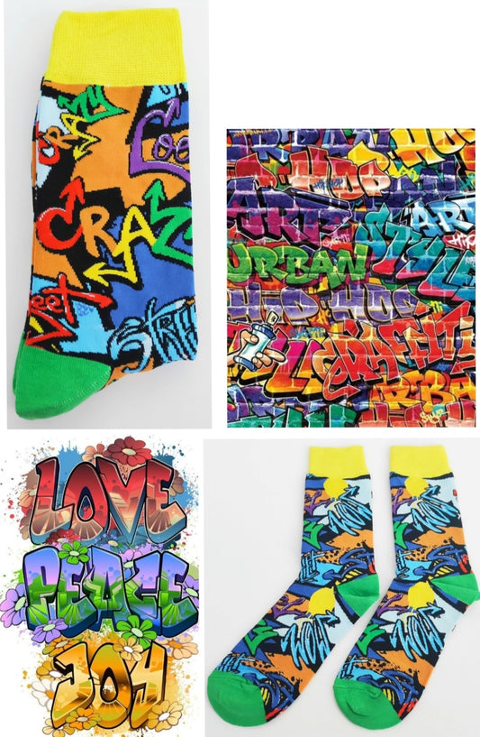 Calcetines divertidos con estampado de GRAFFITI