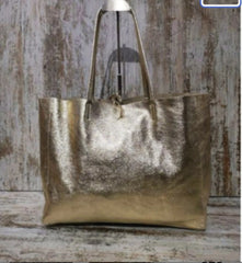 Large metallic tote bag. very soft skin