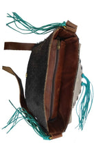 Set of pony skin bag + leather sandals + leather belt