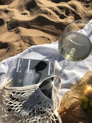 100% cotton mesh bag. Ecological, reusable. It's not heavy. 0 waste bag