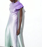 NOVEDAD: Vestido midi satinado mod. VIOLETTA. Talla S (da hasta la 36-38)