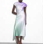 NOVEDAD: Vestido midi satinado mod. VIOLETTA. Talla S (da hasta la 36-38)