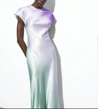 NOVEDAD: Vestido midi satinado mod. VIOLETTA. Talla S (da hasta la 36-38)