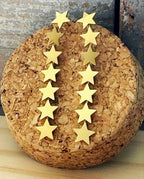 Pendientes largos de ESTRELLAS en Acero Inoxidable ORO