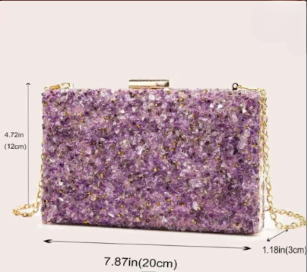 Party bag. Clutch in PINK, LILAC colors. Very combinable and elegant (copy)