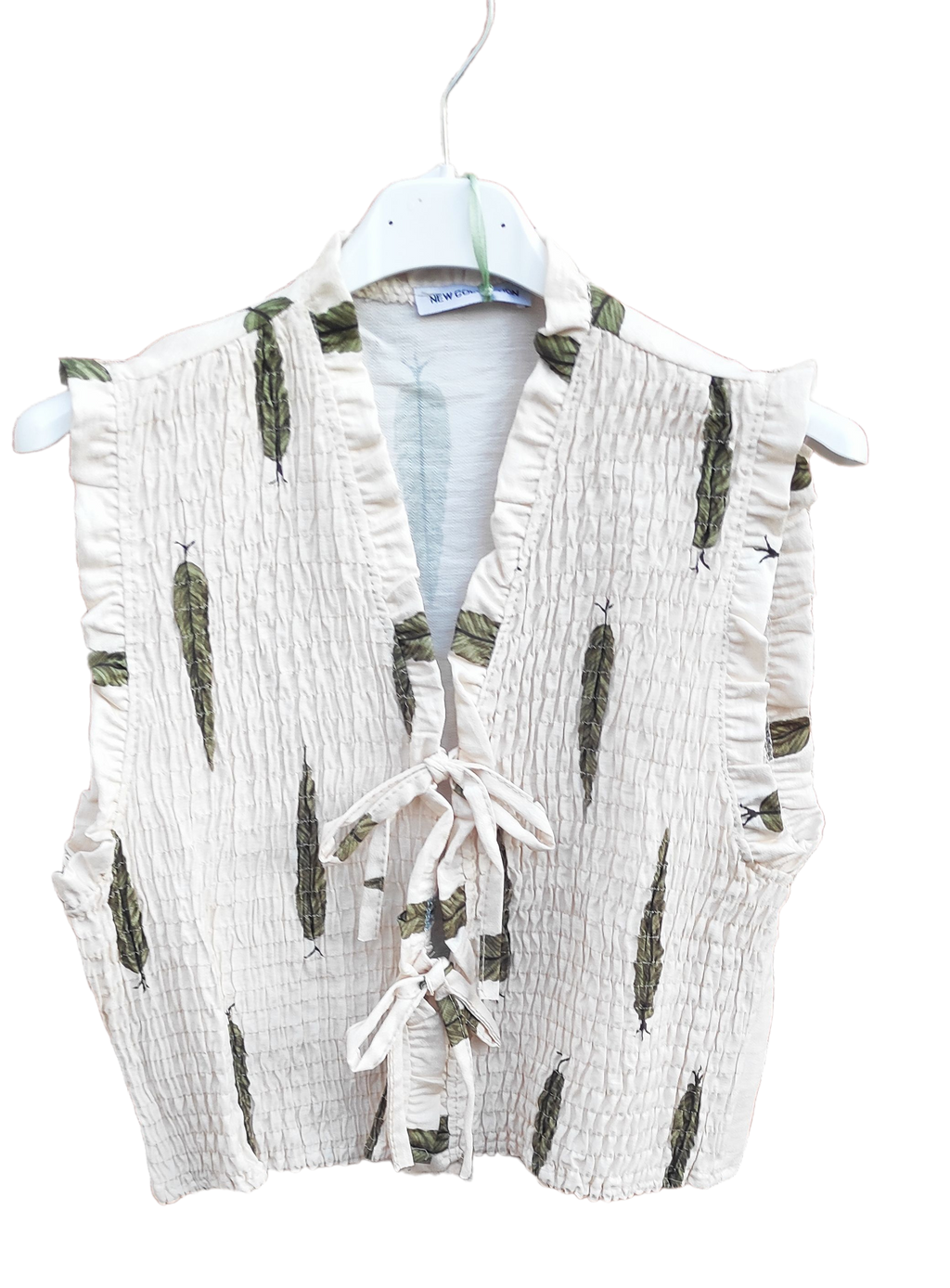 CONJUNTO: Pantalón + Chaleco mod. HOJAS. Talla ÚNICA: da desde la 34 hasta la 4