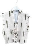 CONJUNTO: Pantalón + Chaleco mod. HOJAS. Talla ÚNICA: da desde la 34 hasta la 4