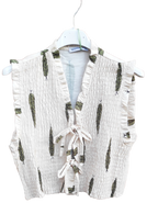 CONJUNTO: Pantalón + Chaleco mod. HOJAS. Talla ÚNICA: da desde la 34 hasta la 4