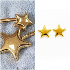 Coleccion BELEN. PACK PULSERA + PENDIENTES Acero Inoxidable acabado ORO. Modelo ESTRELLAS. Ideal, monísima ¡ Disponible también la Pulsera en Acero Planta