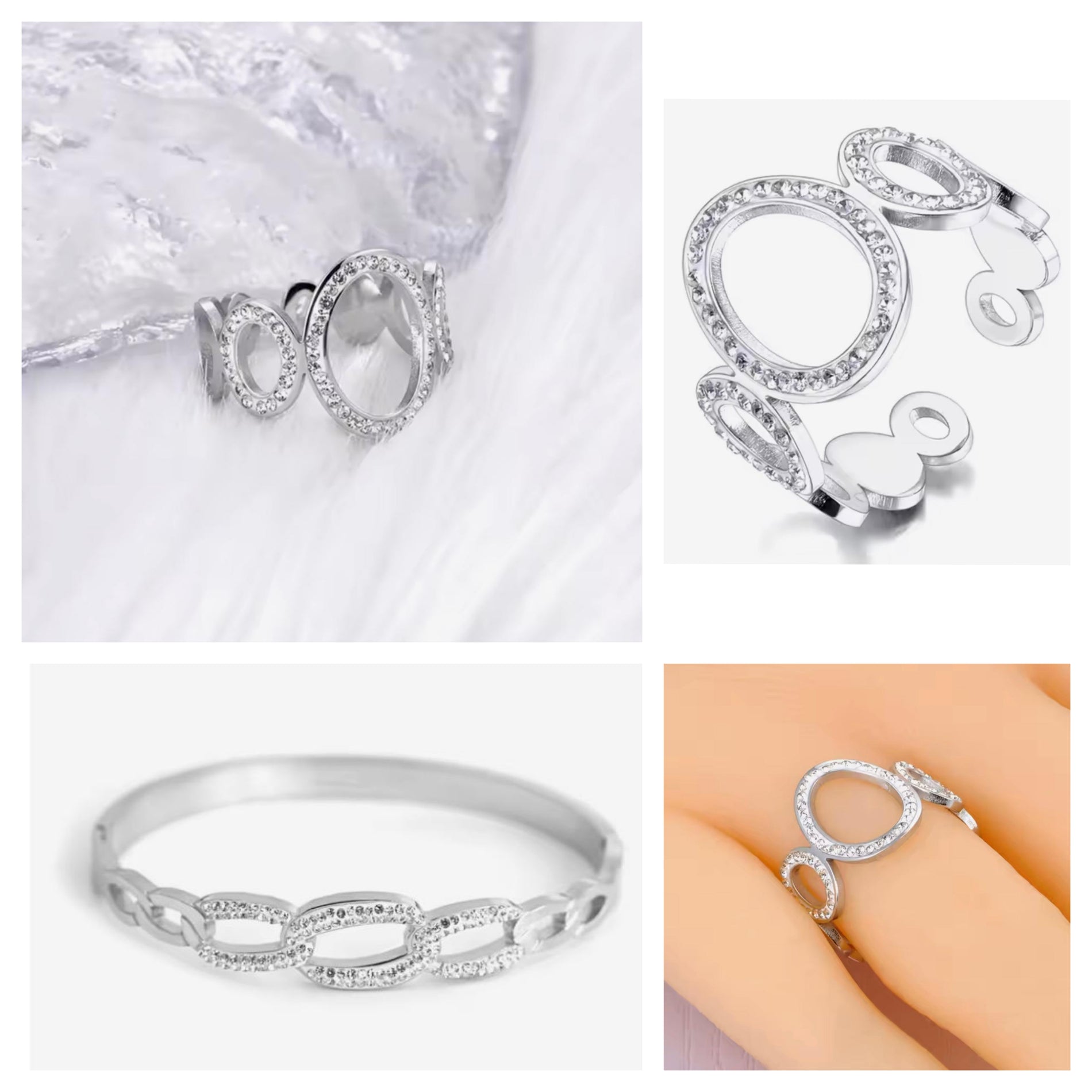 Long star earrings in Stainless Steel