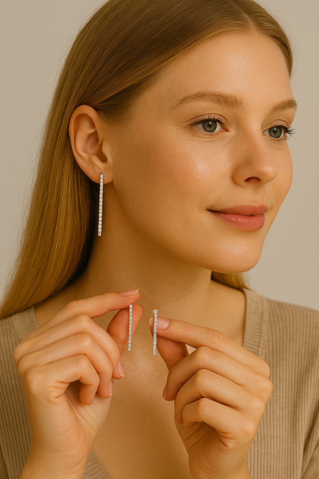 Long star earrings in Stainless Steel