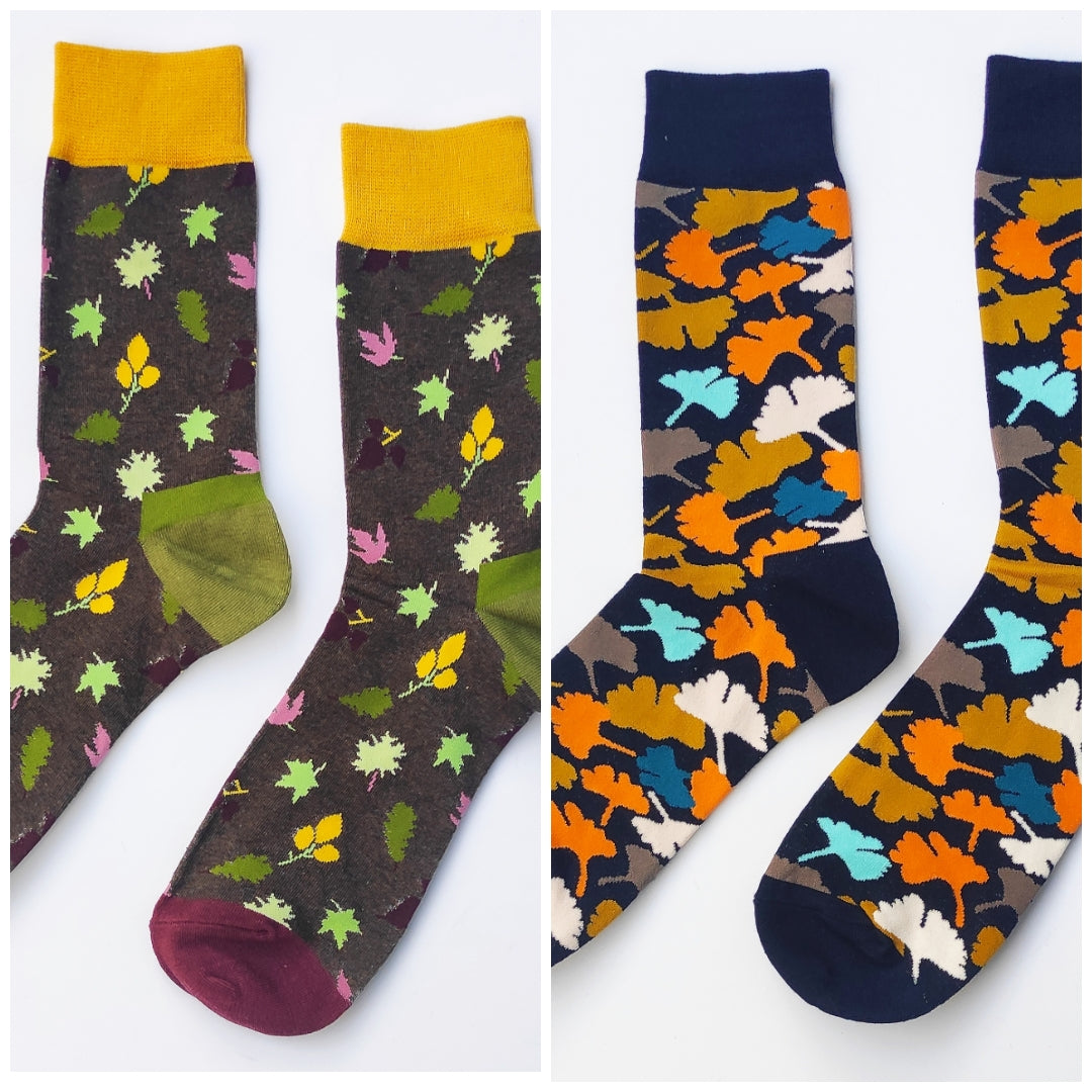 LEAVES Socks. One size fits most adults. Size 35 to 43 EU