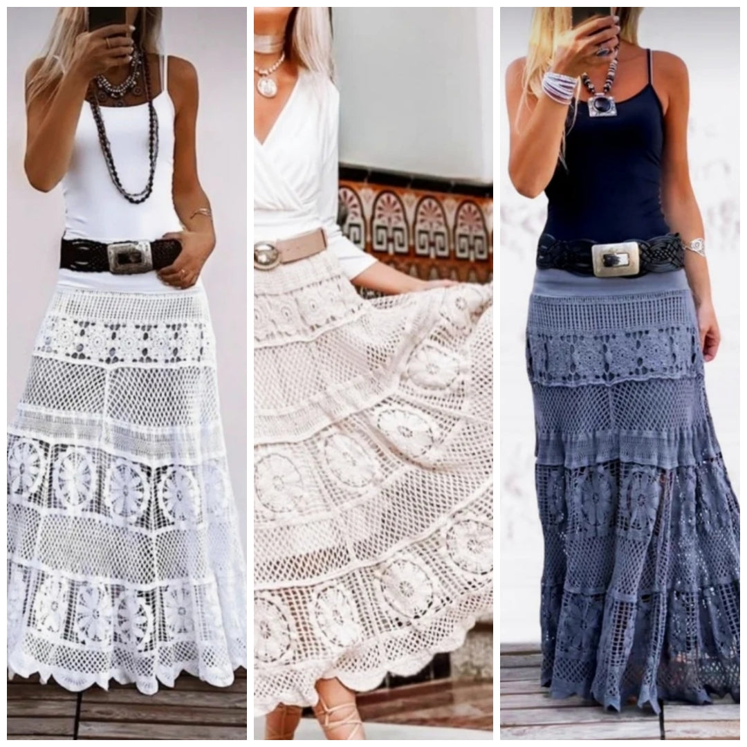 Crochet long skirt