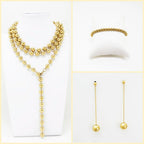 Collar largo ajustable modelo SUZANE.  Acero Inoxidable Disponible pulsera y pendientes a juego.